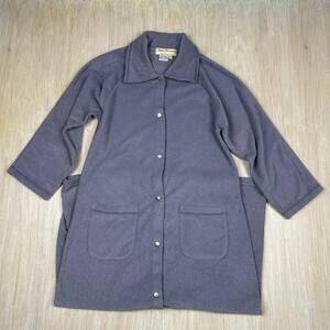 Vintage Norm Thompson Loungewear Sleepwear Snap Front Long Sleeve Cozy Robe XS